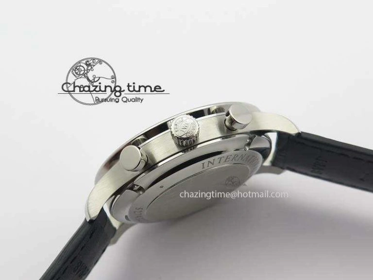 Portuguese IW371404 ZF V3 1:1 Best Edition SS Black Dial On Black Leather Strap A79350