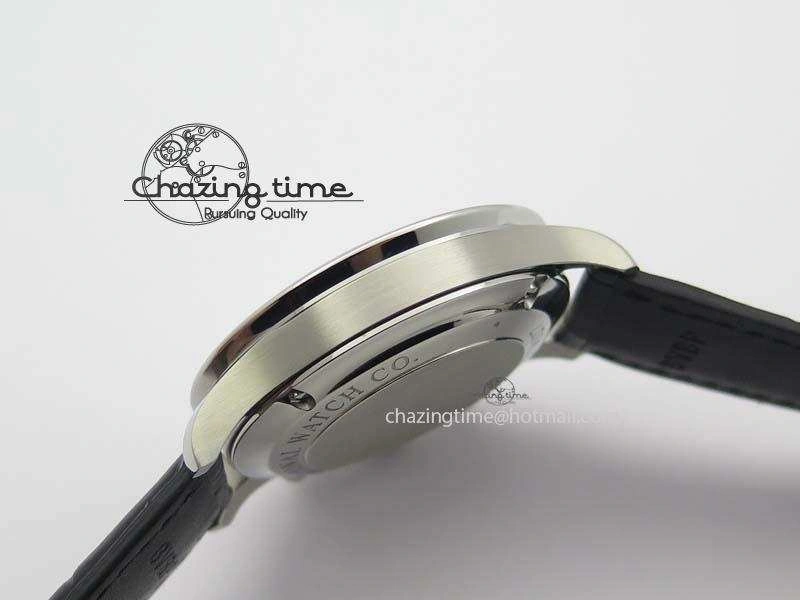 Portuguese IW371404 ZF V3 1:1 Best Edition SS Black Dial On Black Leather Strap A79350