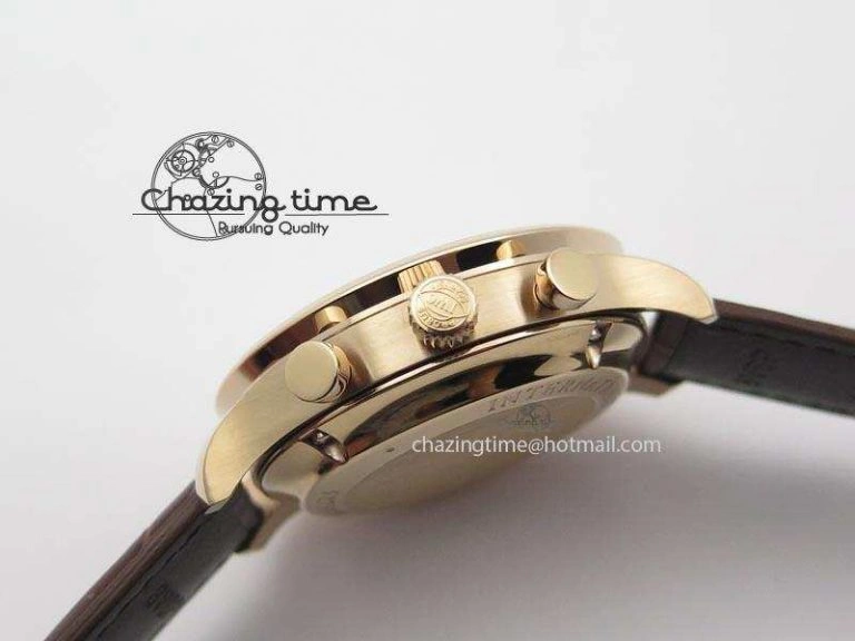 Portuguese IW371415 ZF 1:1 Best Edition RG Black dial On Brown Leather Strap A7750