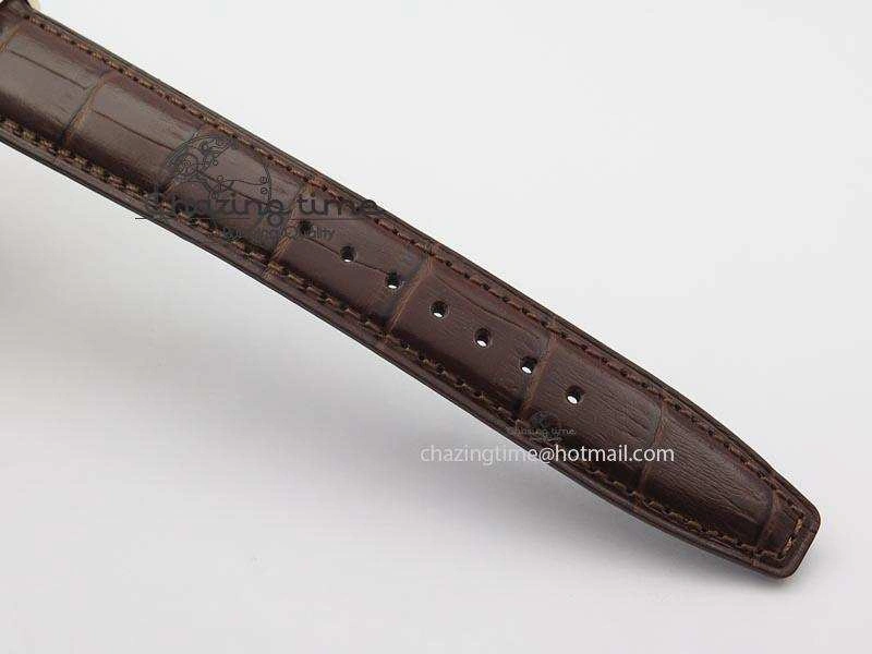 Portuguese IW371415 ZF 1:1 Best Edition RG Black dial On Brown Leather Strap A7750