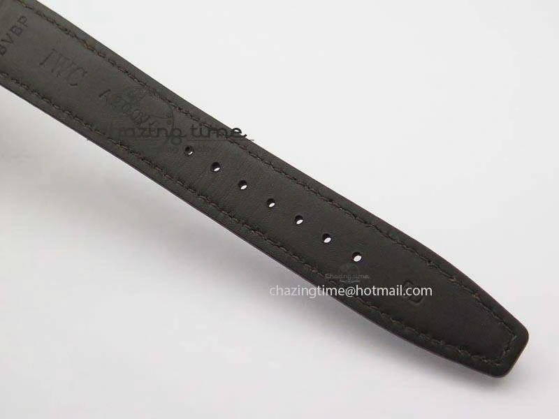 Portuguese IW371415 ZF 1:1 Best Edition RG Black dial On Brown Leather Strap A7750