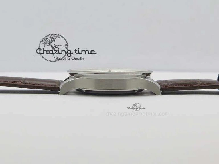 Portuguese IW371445 ZF 1:1 Best Edition SS White Dial Gold Markers On Brown Leather Strap A79350 V3