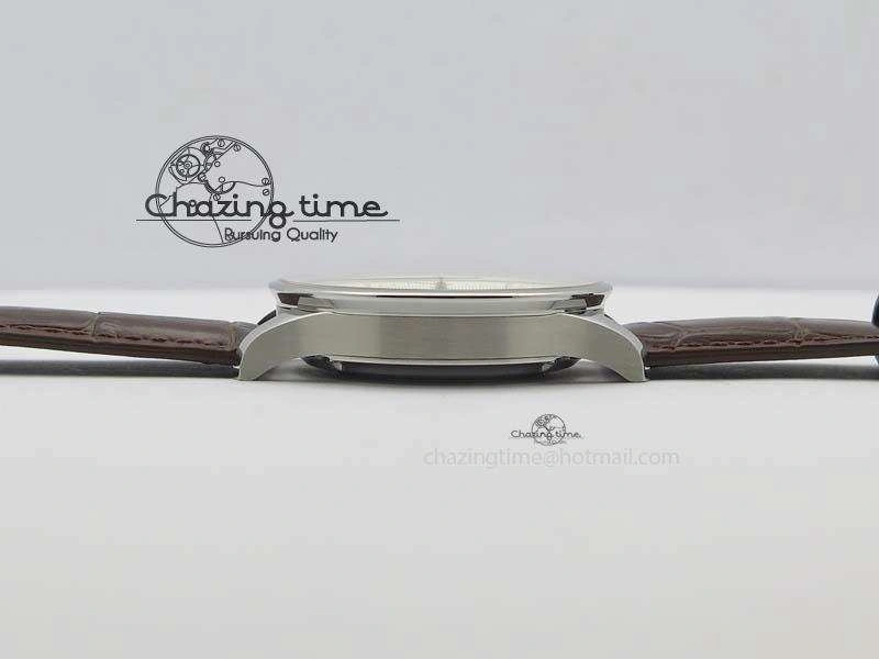 Portuguese IW371445 ZF 1:1 Best Edition SS White Dial Gold Markers On Brown Leather Strap A79350 V3