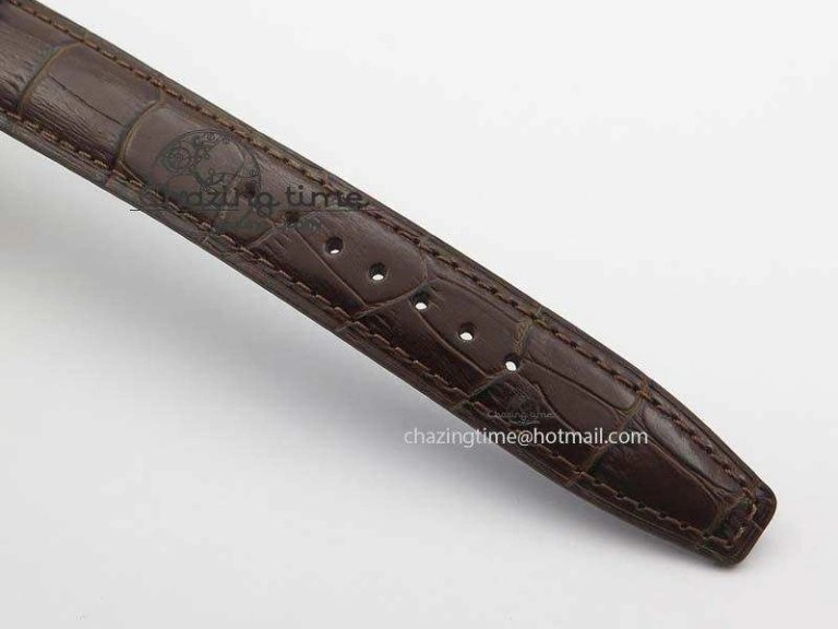 Portuguese IW371445 ZF 1:1 Best Edition SS White Dial Gold Markers On Brown Leather Strap A79350 V3