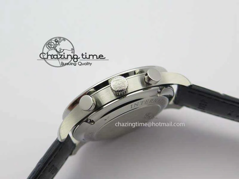 Portuguese IW371446 ZF 1:1 Best Edition SS White Dial Blue Markers On Blue Leather Strap  A79350 V3