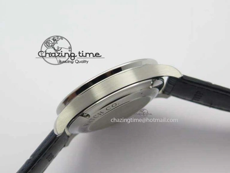 Portuguese IW371446 ZF 1:1 Best Edition SS White Dial Blue Markers On Blue Leather Strap  A79350 V3