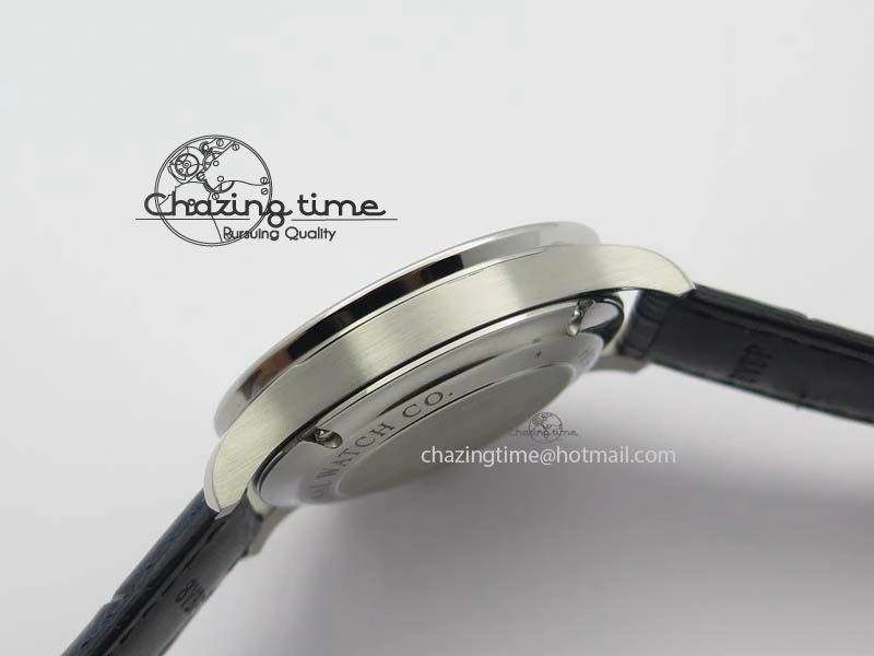 Portuguese IW371446 ZF 1:1 Best Edition SS White Dial Blue Markers On Blue Leather Strap  A79350 V3