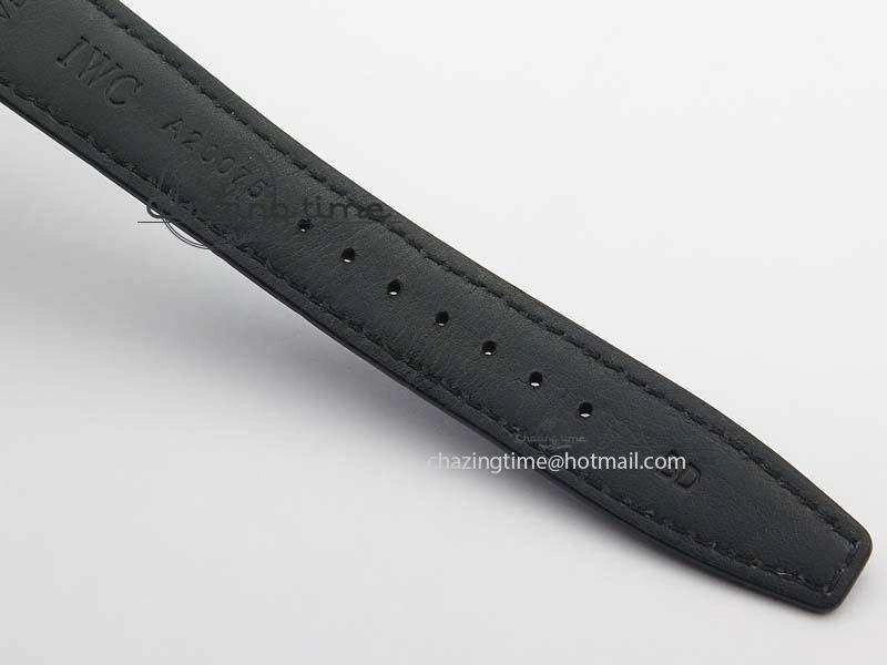 Portuguese IW371446 ZF 1:1 Best Edition SS White Dial Blue Markers On Blue Leather Strap  A79350 V3