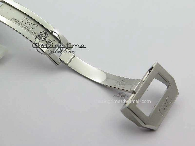 Portuguese IW371446 ZF 1:1 Best Edition SS White Dial Blue Markers On Blue Leather Strap  A79350 V3