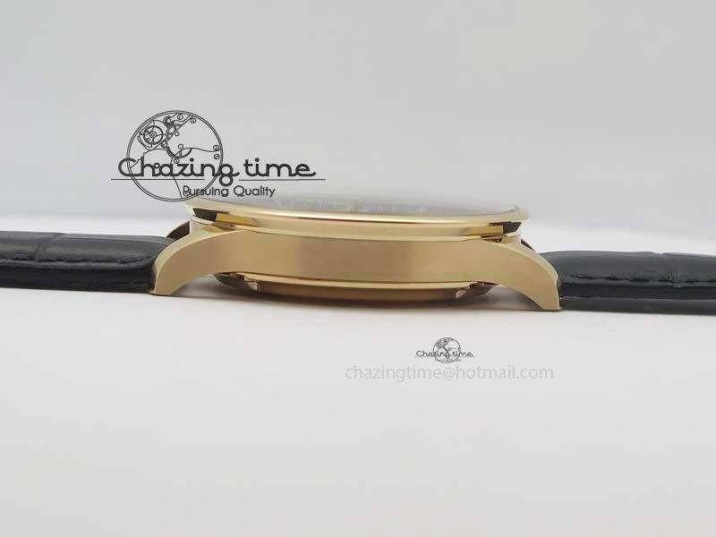 Portuguese IW371482 ZF 1:1 Best Edition RG Gray Dial Gold Markers On Black Leather Strap A79350