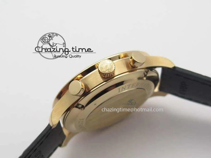 Portuguese IW371482 ZF 1:1 Best Edition RG Gray Dial Gold Markers On Black Leather Strap A79350