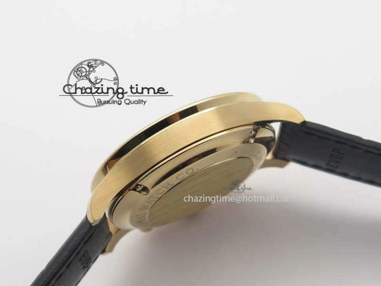 Portuguese IW371482 ZF 1:1 Best Edition RG Gray Dial Gold Markers On Black Leather Strap A79350