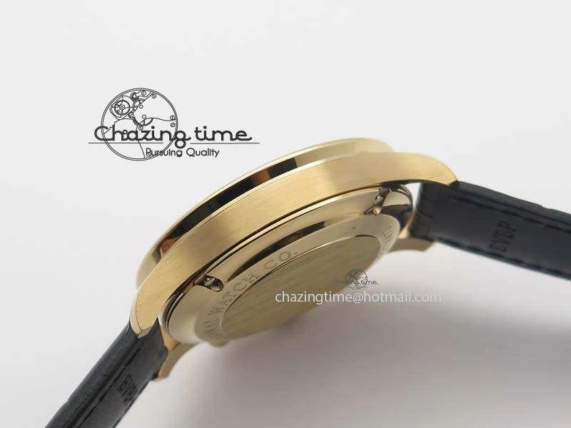 Portuguese IW371482 ZF 1:1 Best Edition RG Gray Dial Gold Markers On Black Leather Strap A79350