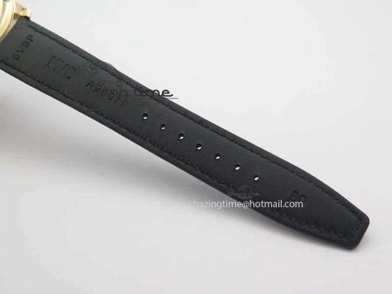 Portuguese IW371482 ZF 1:1 Best Edition RG Gray Dial Gold Markers On Black Leather Strap A79350
