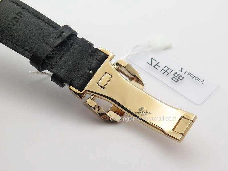 Portuguese IW371482 ZF 1:1 Best Edition RG Gray Dial Gold Markers On Black Leather Strap A79350