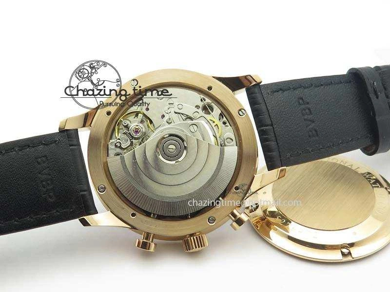 Portuguese IW371482 ZF 1:1 Best Edition RG Gray Dial Gold Markers On Black Leather Strap A79350