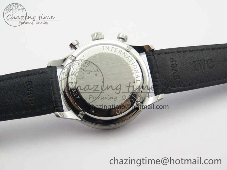 Portuguese IW371491 ZF 1:1 Best Edition SS Blue Dial On Leather Strap A79350 (Slim Movement) V3