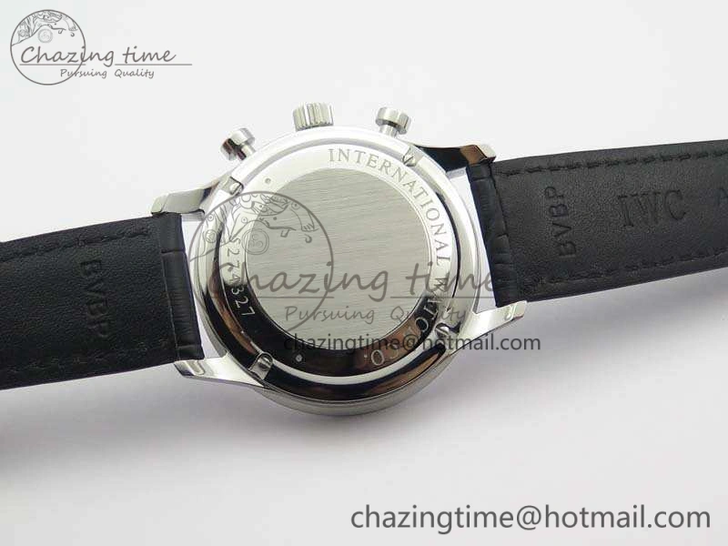 Portuguese IW371491 ZF 1:1 Best Edition SS Blue Dial On Leather Strap A79350 (Slim Movement) V3