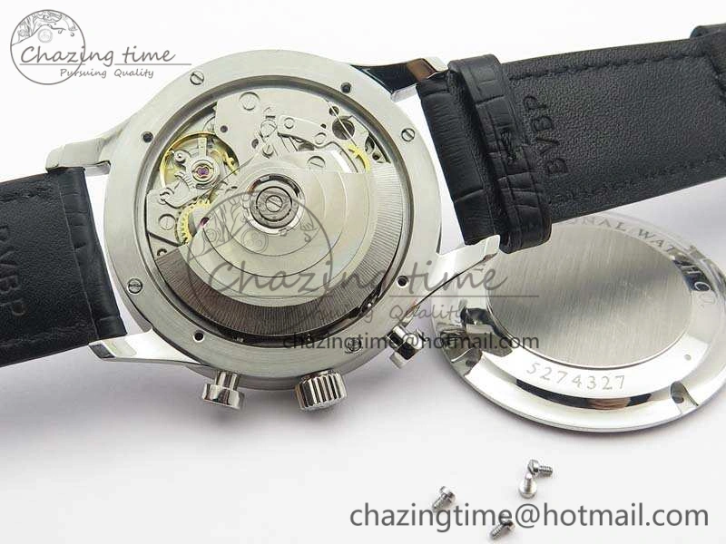 Portuguese IW371491 ZF 1:1 Best Edition SS Blue Dial On Leather Strap A79350 (Slim Movement) V3