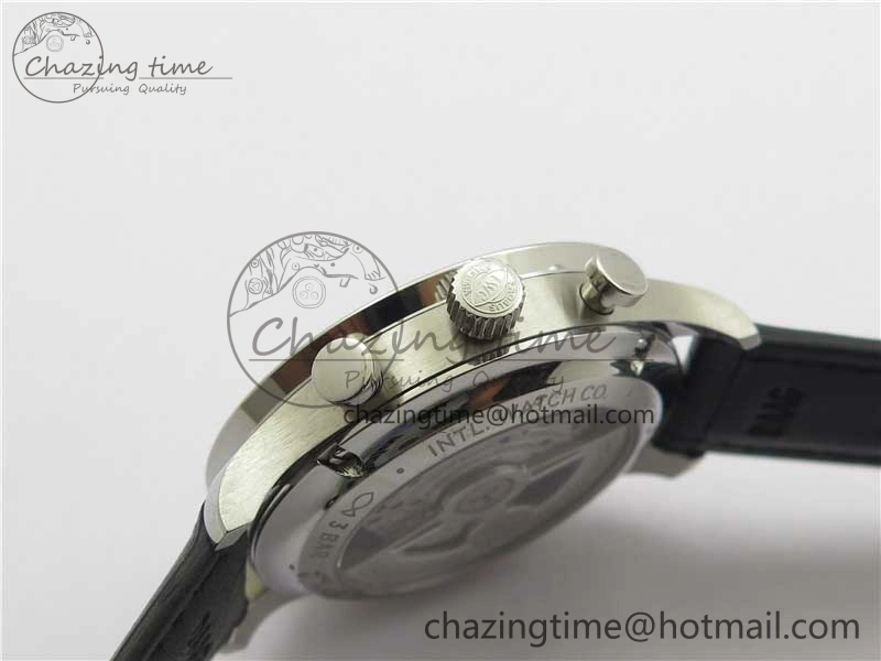 Portuguese IW371615 ZF 1:1 Best Edition SS Green Dial on Black Leather Strap A96355 V3