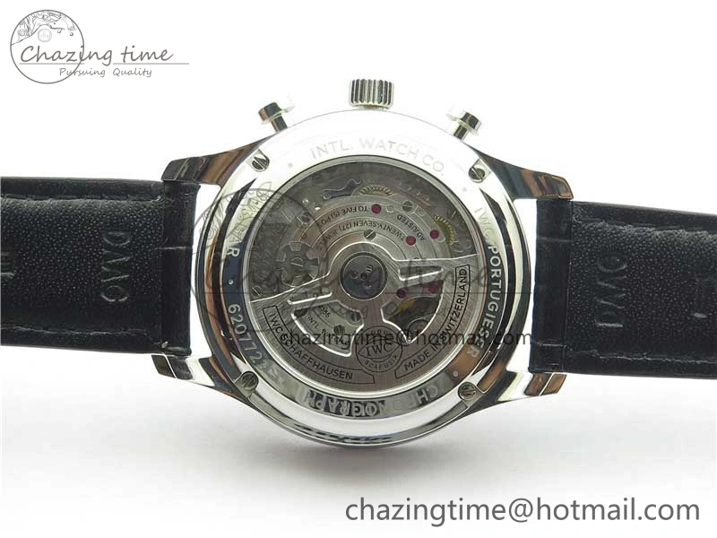 Portuguese IW371615 ZF 1:1 Best Edition SS Green Dial on Black Leather Strap A96355 V3