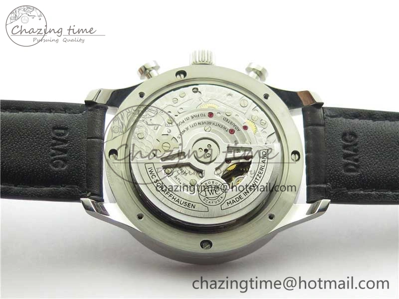 Portuguese IW371615 ZF 1:1 Best Edition SS Green Dial on Black Leather Strap A96355 V3