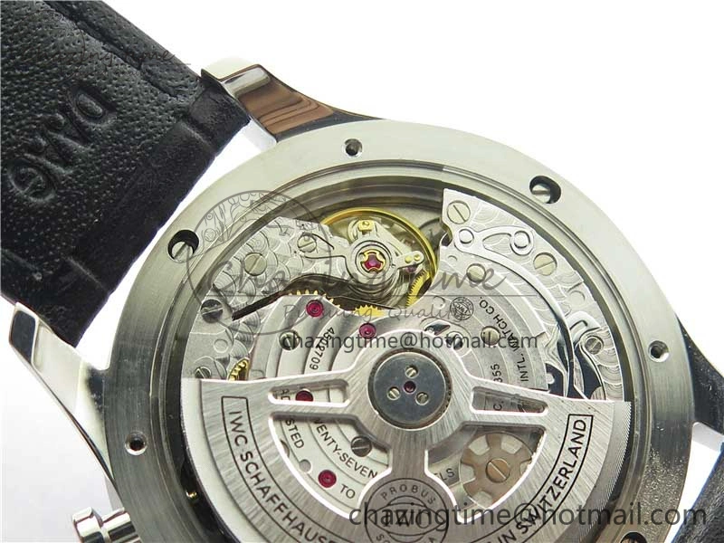 Portuguese IW371615 ZF 1:1 Best Edition SS Green Dial on Black Leather Strap A96355 V3