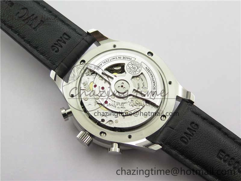 Portuguese IW371615 ZF 1:1 Best Edition SS Green Dial on Black Leather Strap A96355 V3