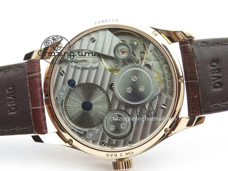 Portuguese IW5444 RG White Dial RG Numbers On Brown Leather Strap A6498