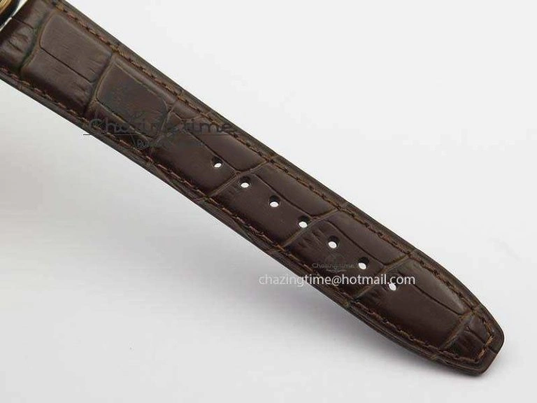 Portuguese IW5444 RG White Dial RG Numbers On Brown Leather Strap A6498