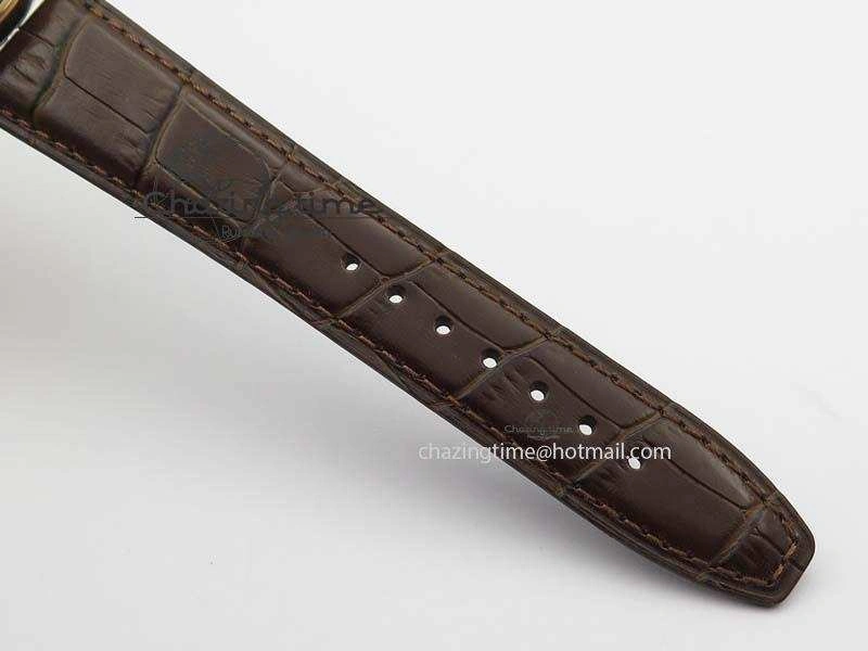Portuguese IW5444 RG White Dial RG Numbers On Brown Leather Strap A6498