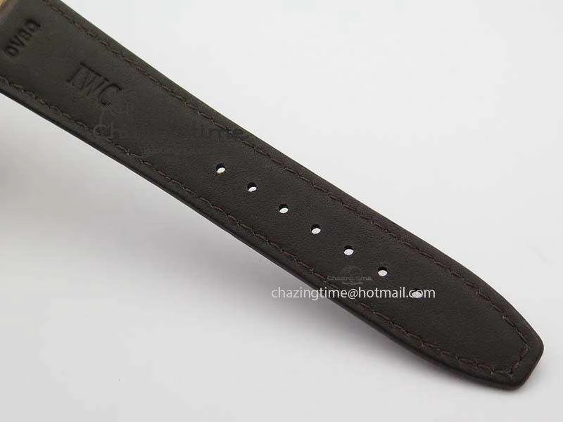 Portuguese IW5444 RG White Dial RG Numbers On Brown Leather Strap A6498