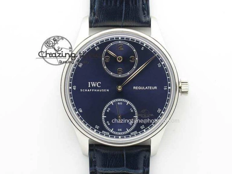 Portuguese IW5444 SS Blue Dial On Blue Leather Strap A6498