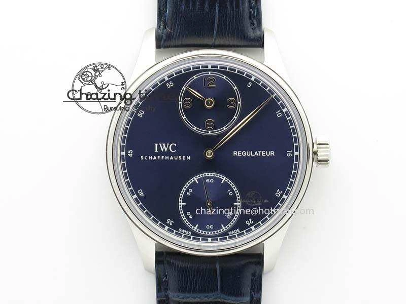 Portuguese IW5444 SS Blue Dial On Blue Leather Strap A6498