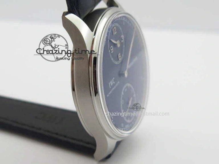 Portuguese IW5444 SS Blue Dial On Blue Leather Strap A6498