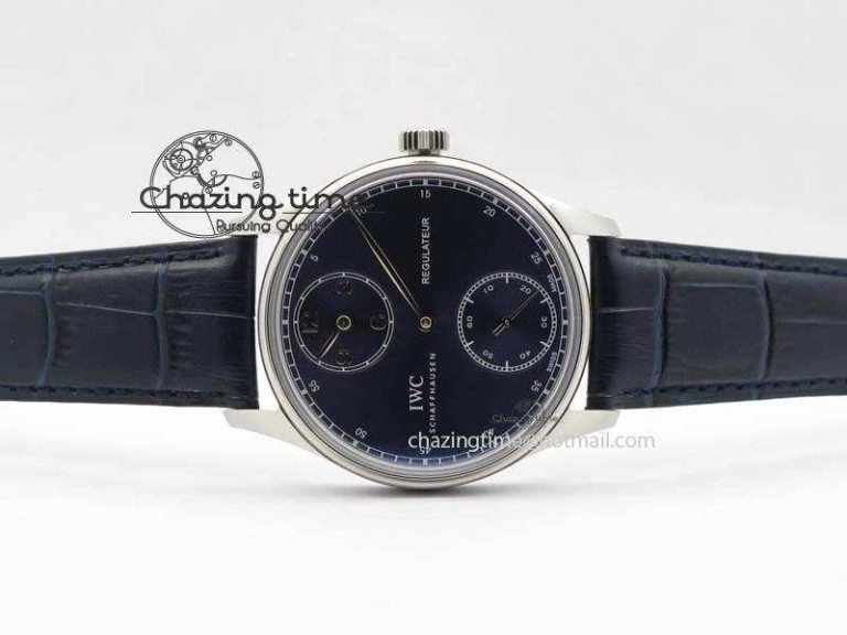 Portuguese IW5444 SS Blue Dial On Blue Leather Strap A6498