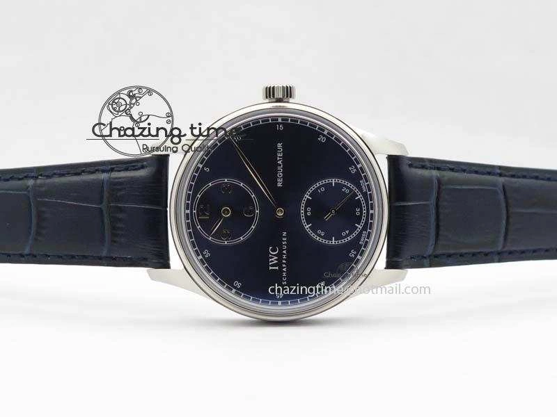 Portuguese IW5444 SS Blue Dial On Blue Leather Strap A6498