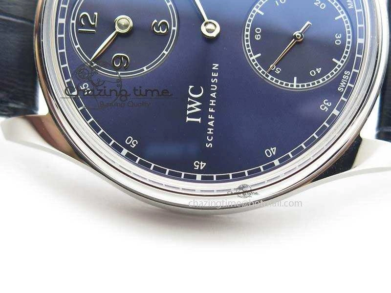 Portuguese IW5444 SS Blue Dial On Blue Leather Strap A6498