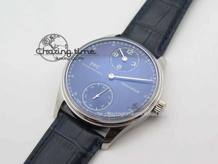 Portuguese IW5444 SS Blue Dial On Blue Leather Strap A6498