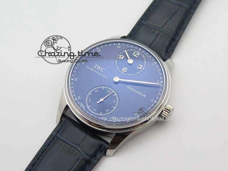 Portuguese IW5444 SS Blue Dial On Blue Leather Strap A6498