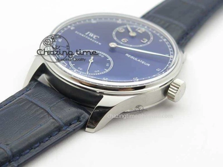 Portuguese IW5444 SS Blue Dial On Blue Leather Strap A6498