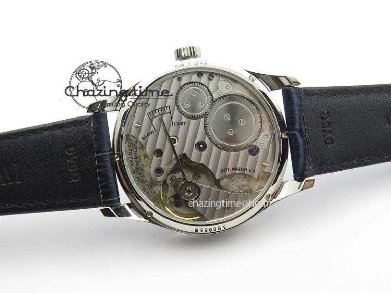 Portuguese IW5444 SS Blue Dial On Blue Leather Strap A6498