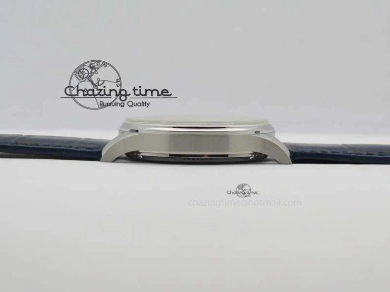 Portuguese IW5444 SS White Dial Blue Numbers On Blue Leather Strap A6498