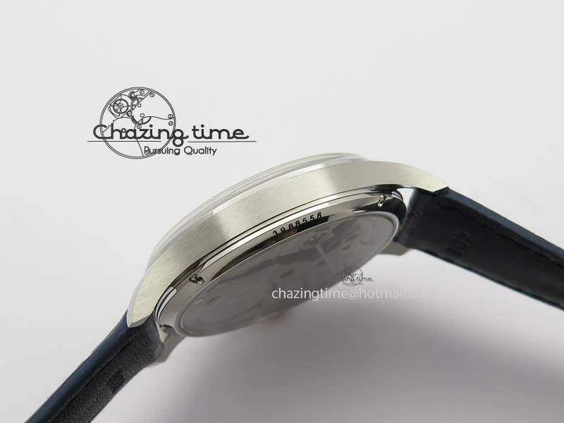 Portuguese IW5444 SS White Dial Blue Numbers On Blue Leather Strap A6498