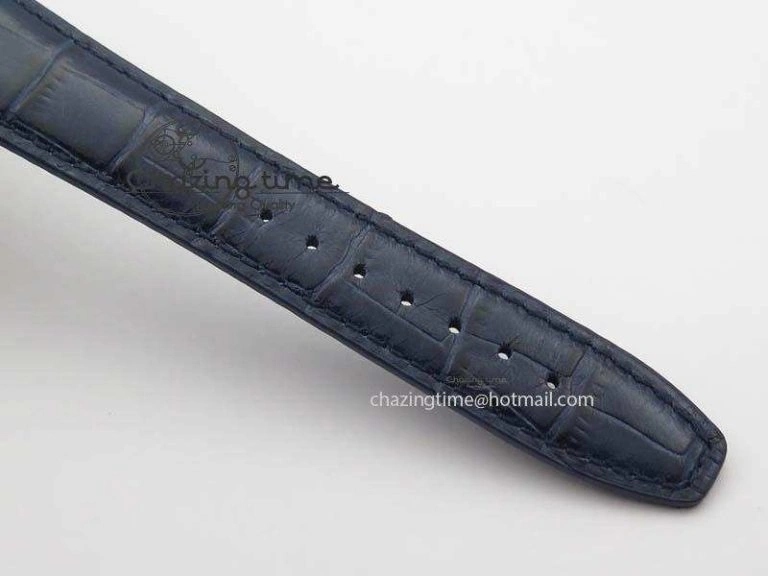 Portuguese IW5444 SS White Dial Blue Numbers On Blue Leather Strap A6498