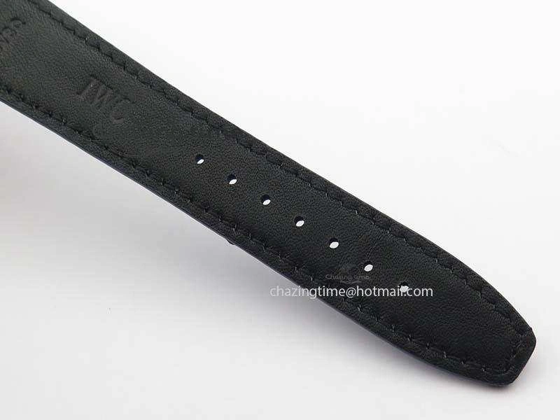 Portuguese IW5444 SS White Dial Blue Numbers On Blue Leather Strap A6498