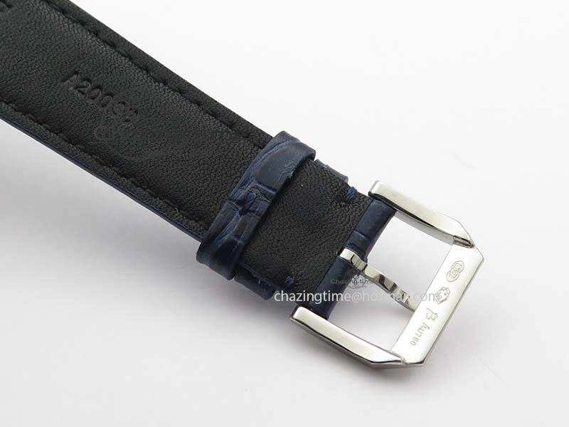 Portuguese IW5444 SS White Dial Blue Numbers On Blue Leather Strap A6498