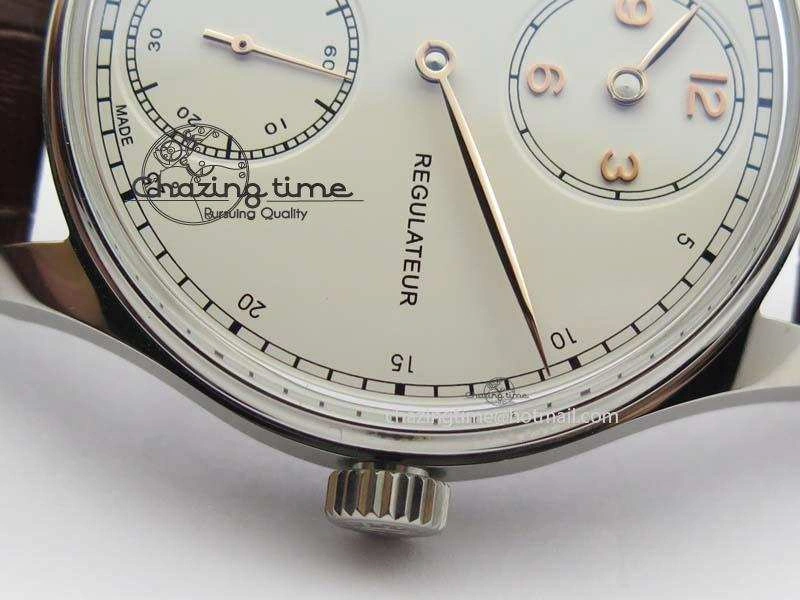Portuguese IW5444 SS White Dial RG Numbers On Brown Leather Strap A6498