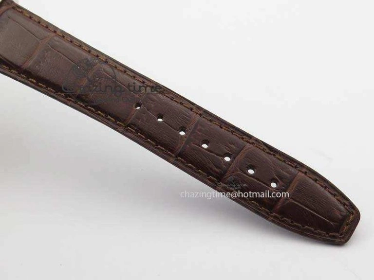Portuguese IW5444 SS White Dial RG Numbers On Brown Leather Strap A6498