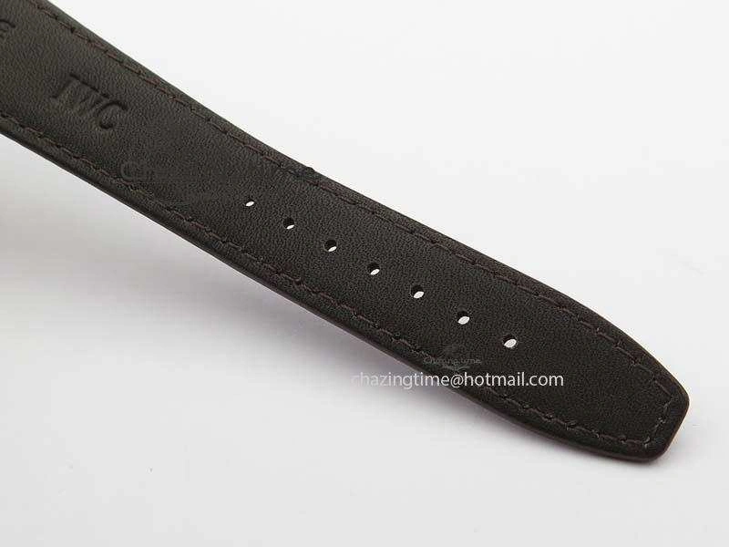 Portuguese IW5444 SS White Dial RG Numbers On Brown Leather Strap A6498